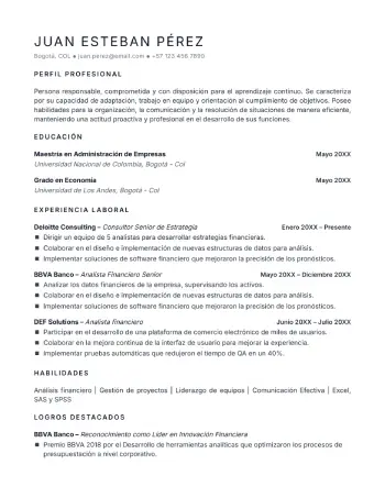 Plantilla ATS Minimalista